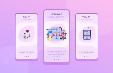 Employee assessment software app interface template. Stock Illustration