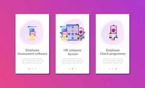 Employee assessment software app interface template. Stock Illustration