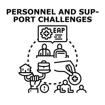Employee assistance program addressing personnel support challenges 스톡 일러스트