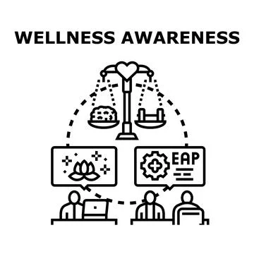 Employee assistance program balancing mental physical wellness 库存插图