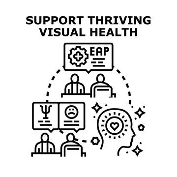 Employee assistance program concept fostering mental well being 库存插图