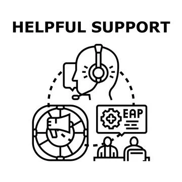 Employee assistance program concept offering helpful support 库存插图