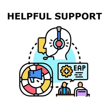 Employee assistance program concept offering helpful support Stock Illustration