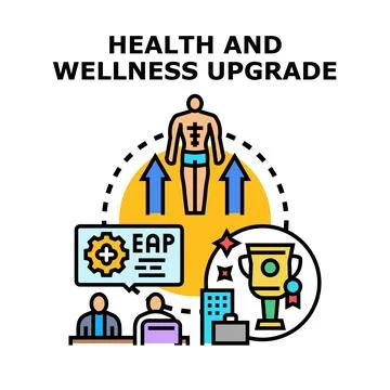 Employee assistance program improving health and wellness Illustration