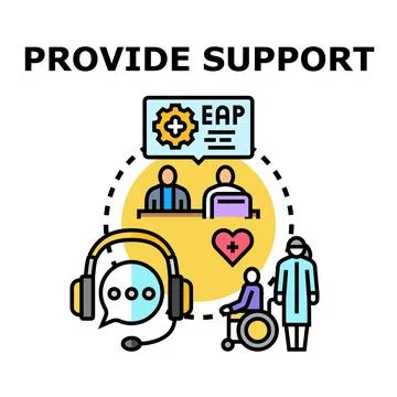 Employee assistance program offering comprehensive support services icon Stock Illustration