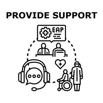 Employee assistance program offering comprehensive support services icon Stock Illustration