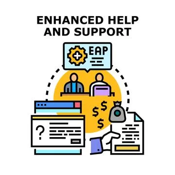 Employee assistance program offering enhanced help and support 库存插图