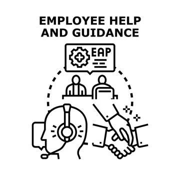 Employee assistance program offering help and guidance to personnel 스톡 일러스트