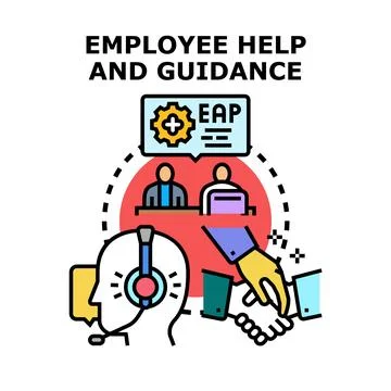 Employee assistance program offering help and guidance to personnel Illustrazione stock