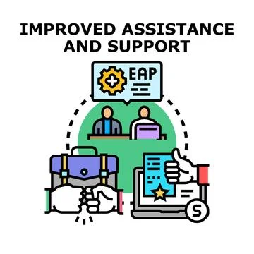 Employee assistance program offering improved support services Illustrazione stock
