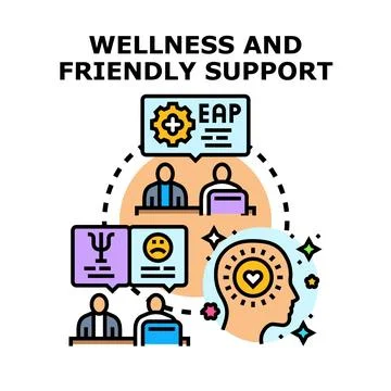 Employee assistance program offering mental wellness support Stock Illustration