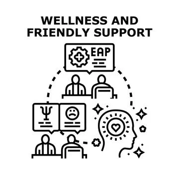 Employee assistance program offering mental wellness support Illustration
