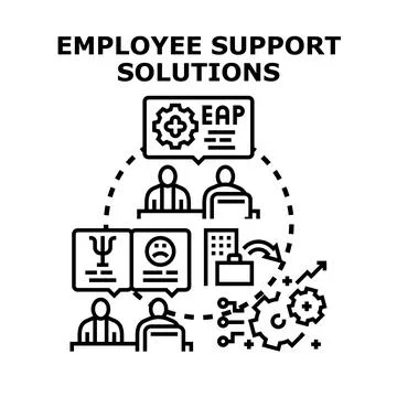 Employee assistance program offering mental health support Illustration