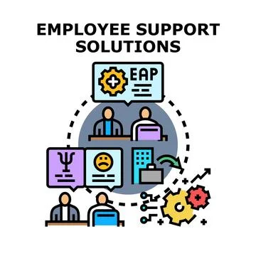 Employee assistance program offering mental health support Stock Illustration