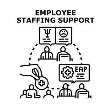 Employee assistance program offering mental health support Stock Illustration