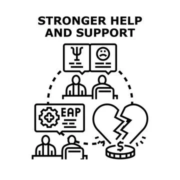 Employee assistance program offering mental health and financial support Stock Illustration