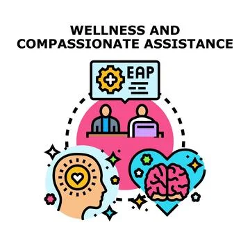 Employee assistance program offering mental healthcare support Stock Illustration