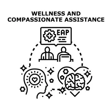 Employee assistance program offering mental healthcare support Illustrazione stock