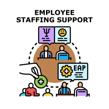 Employee assistance program offering mental health support Stock Illustration