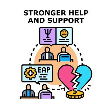 Employee assistance program offering mental health and financial support Stock Illustration