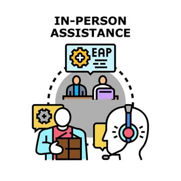 Employee assistance program offering in person support services Stock Illustration