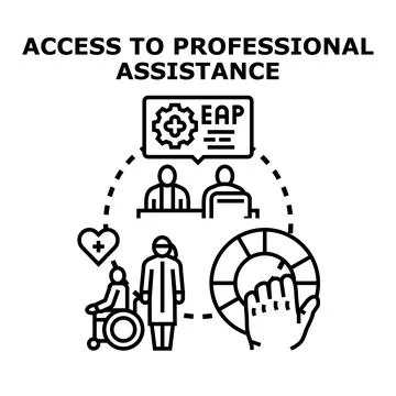 Employee assistance program offering professional support concept Stock Illustration