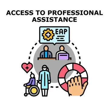 Employee assistance program offering professional support concept Stock Illustration