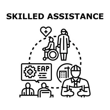 Employee assistance program offering skilled professional support 库存插图