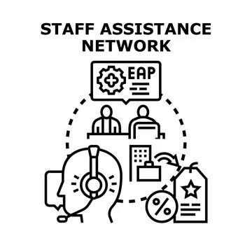 Employee assistance program offering staff support network Stock Illustration