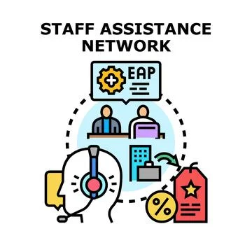 Employee assistance program offering staff support network Ilustração Stock