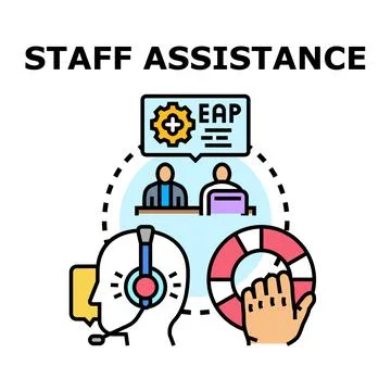 Employee assistance program offering staff support and help Stock Illustration