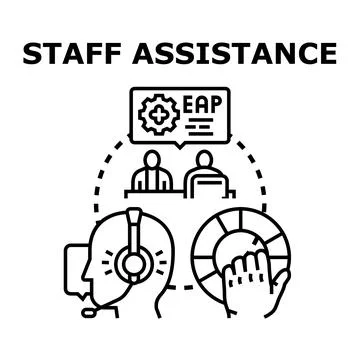 Employee assistance program offering staff support and help イラスト素材