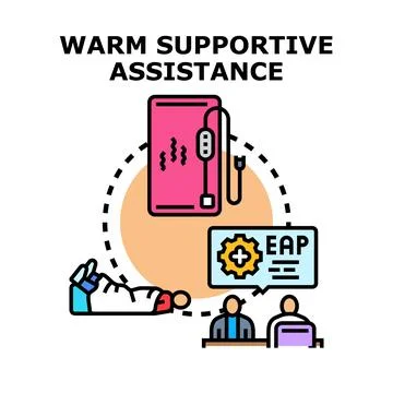 Employee assistance program offering warm supportive care Stock Illustration