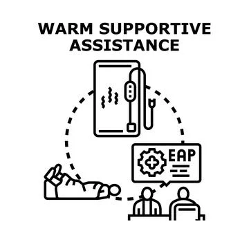 Employee assistance program offering warm supportive care Stock Illustration