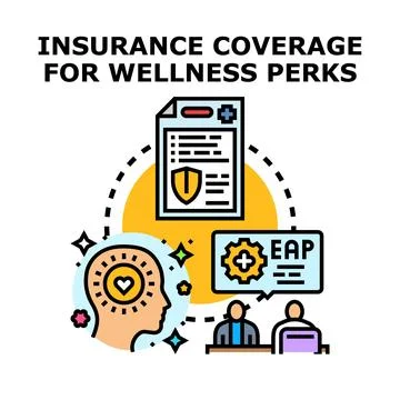 Employee assistance program offering wellness perks insurance coverage Stock Illustration