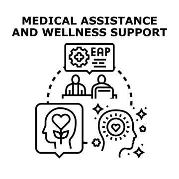 Employee assistance program offering wellness support Stock Illustration