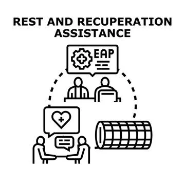 Employee assistance program offering wellness and recovery support Stock Illustration