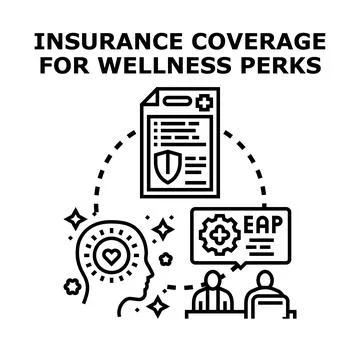 Employee assistance program offering wellness perks insurance coverage Illustration