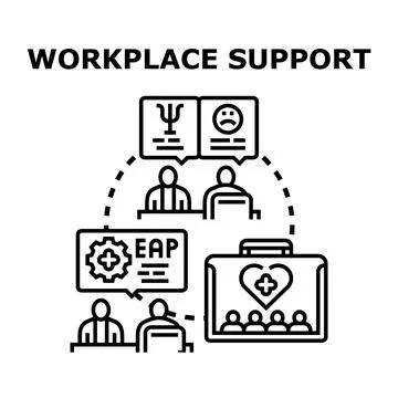 Employee assistance program offering workplace mental health support Ilustração Stock