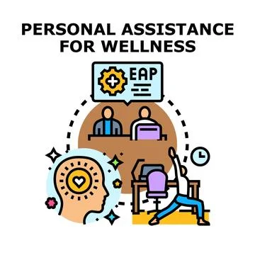 Employee assistance program promoting mental and physical wellness Stock Illustration