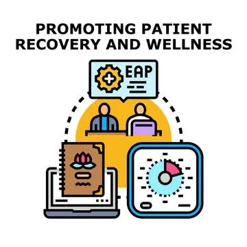 Employee assistance program promoting patient recovery wellness 스톡 일러스트