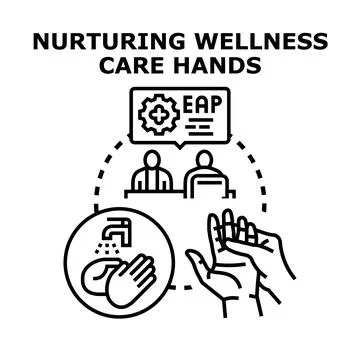 Employee assistance program promoting wellness and care Ilustração Stock