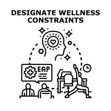 Employee assistance program promoting wellness at work Illustrazione stock