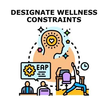 Employee assistance program promoting wellness at work Stock Illustration