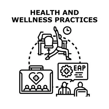 Employee assistance program promoting workplace health and wellness Stock Illustration