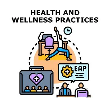 Employee assistance program promoting workplace health and wellness 库存插图