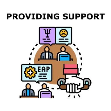 Employee assistance program providing mental health support concept Stock Illustration