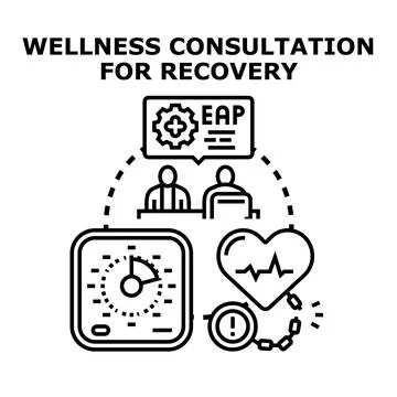 Employee assistance program wellness consultation for recovery process Stock Illustration