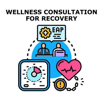 Employee assistance program wellness consultation for recovery process Stock Illustration