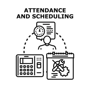 Employee attendance and scheduling management system 스톡 일러스트
